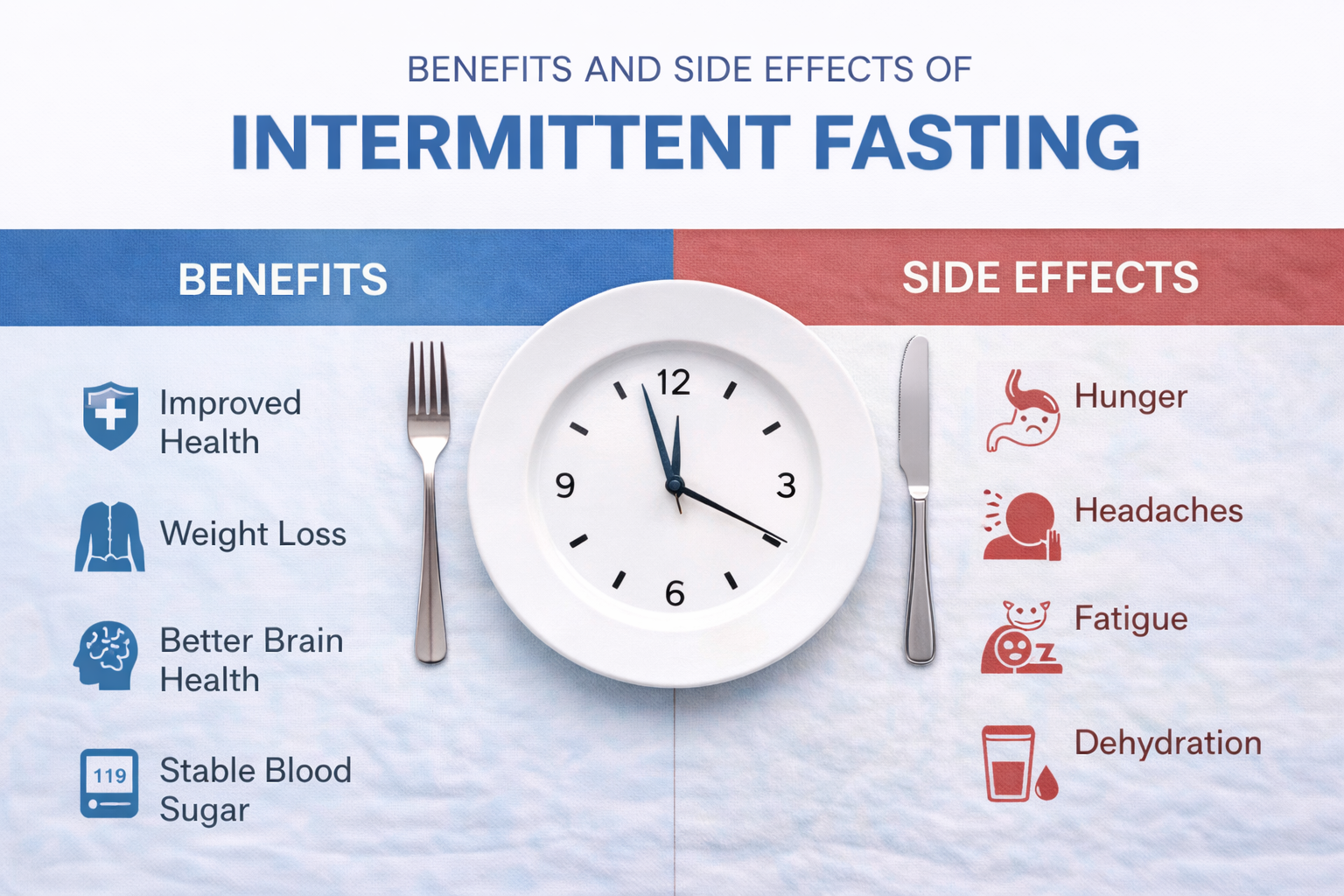 BENEFITS AND SIDE EFFECTS OF INTERMITTENT FASTING