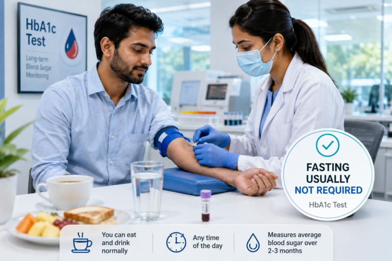 HbA1c Test fasting requirement before blood sample