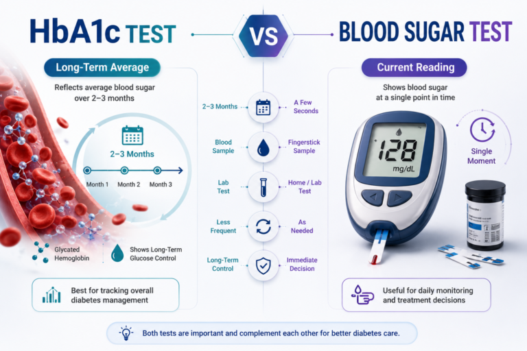 HbA1c Test vs blood sugar test comparison for glucose monitoring