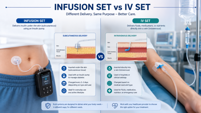 Infusion Set vs IV Set medical device comparison