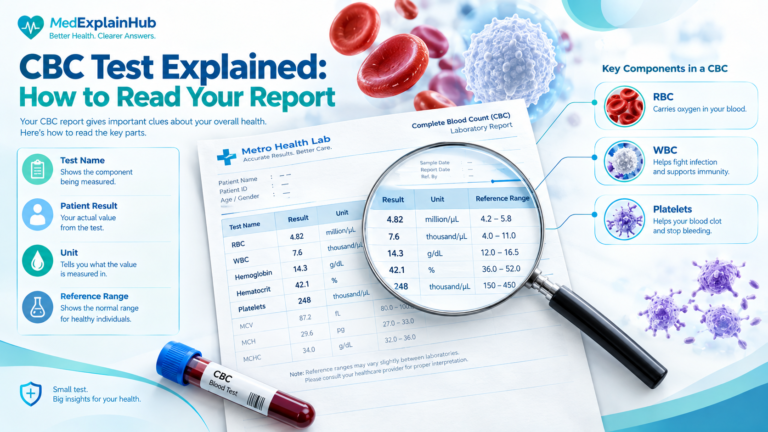 CBC Test Explained showing how to read a CBC blood report