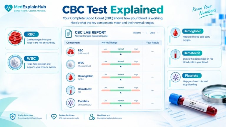 CBC Test Explained normal range chart for common blood count values