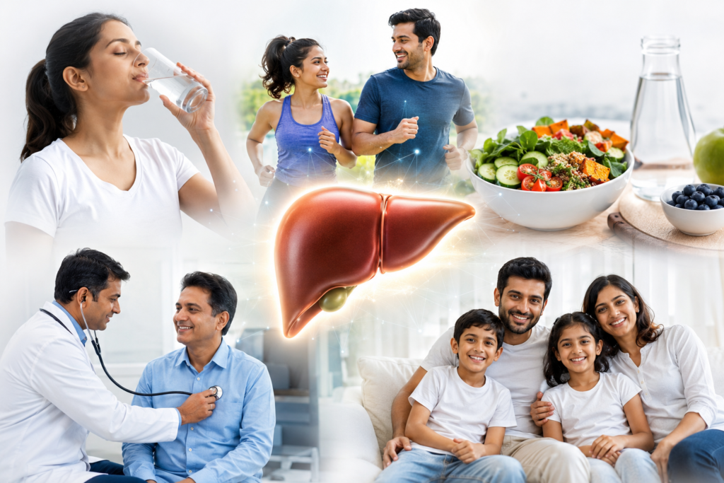prevent fatty liver with healthy lifestyle and regular health checkups