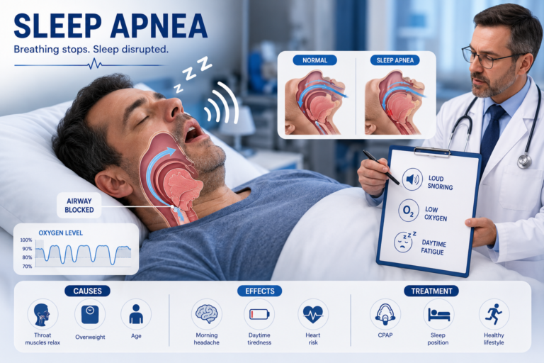 tired after sleep caused by sleep apnea
