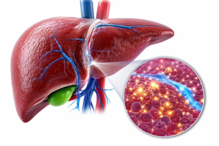 Healthy liver anatomy explaining SGPT enzyme function inside liver cells