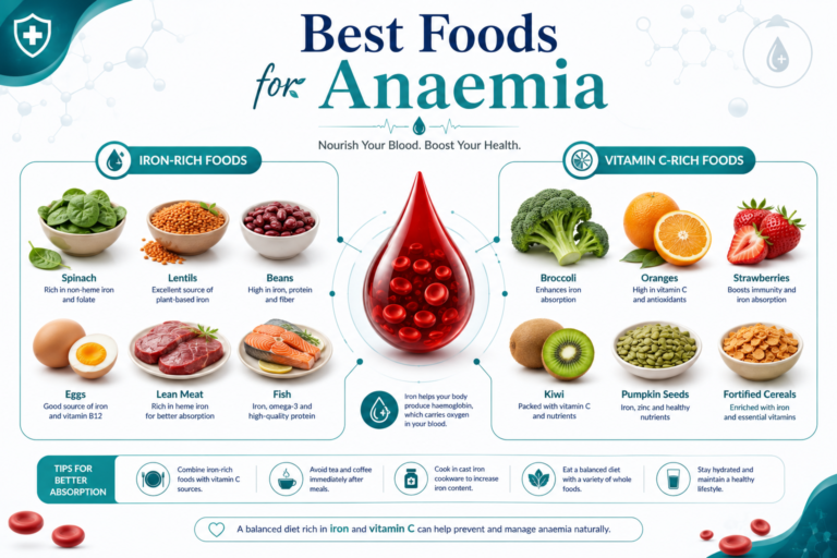 Best foods for anaemia including spinach lentils eggs lean meat beans citrus fruits and broccoli