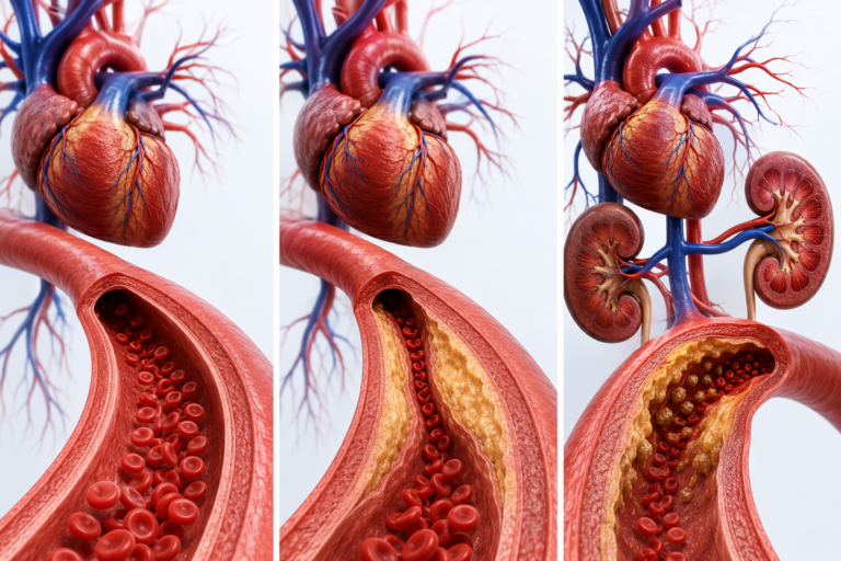 Medical illustration showing primary, secondary, and resistant Hypertension