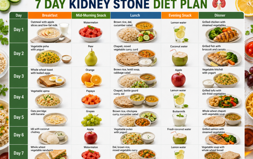 7 Day Kidney Stone Diet Chart: Complete Meal Plan for Faster Recovery