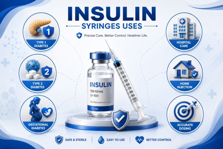 Insulin syringes uses for Type 1 diabetes, Type 2 diabetes and gestational diabetes