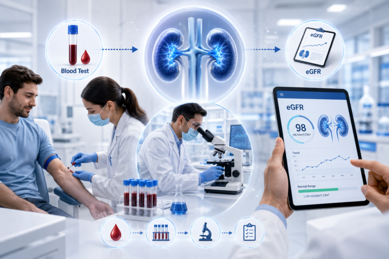 Creatinine blood test and eGFR kidney function test