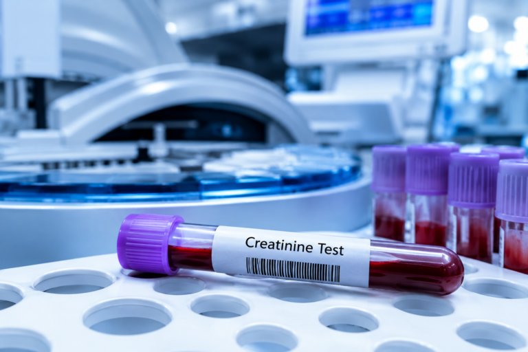 Blood sample used to measure normal creatinine levels