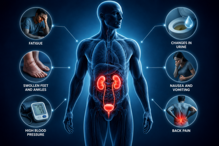 Symptoms associated with abnormal creatinine levels and kidney problems