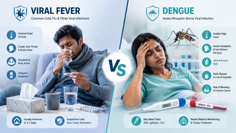 Difference between viral fever and dengue comparison