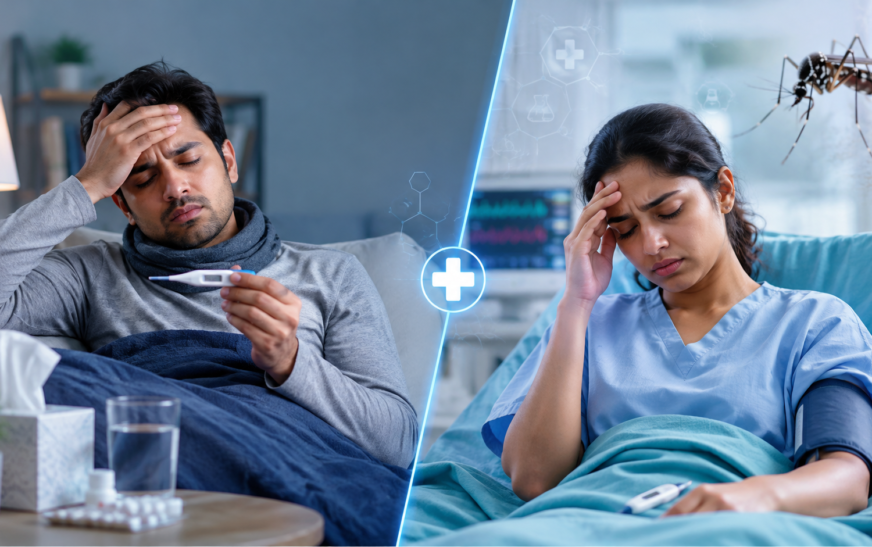 Difference between viral fever and dengue symptoms