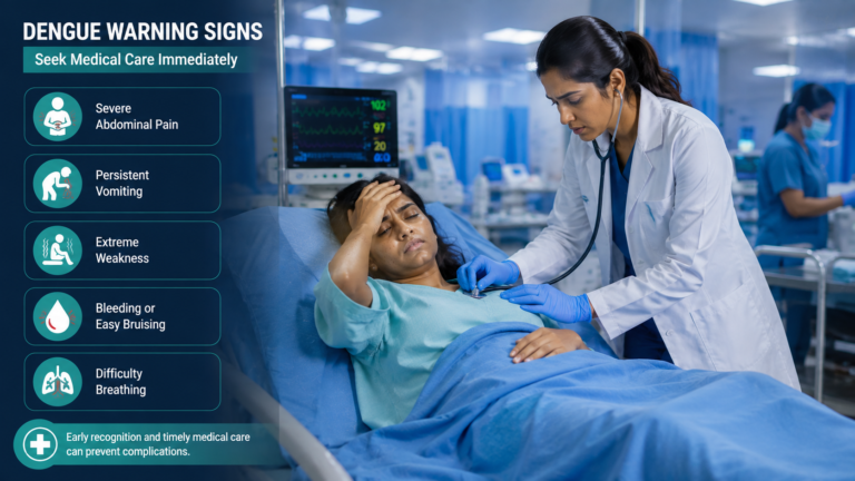 Difference between viral fever and dengue: dengue warning signs