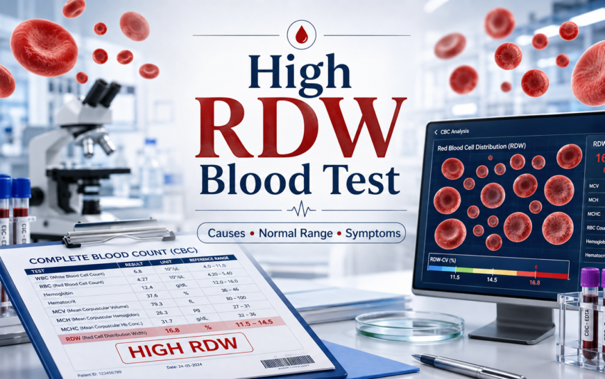 High RDW blood test showing red blood cell size variation