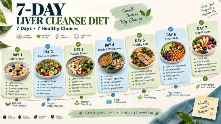 7-day liver cleanse diet weekly meal plan with healthy food choices