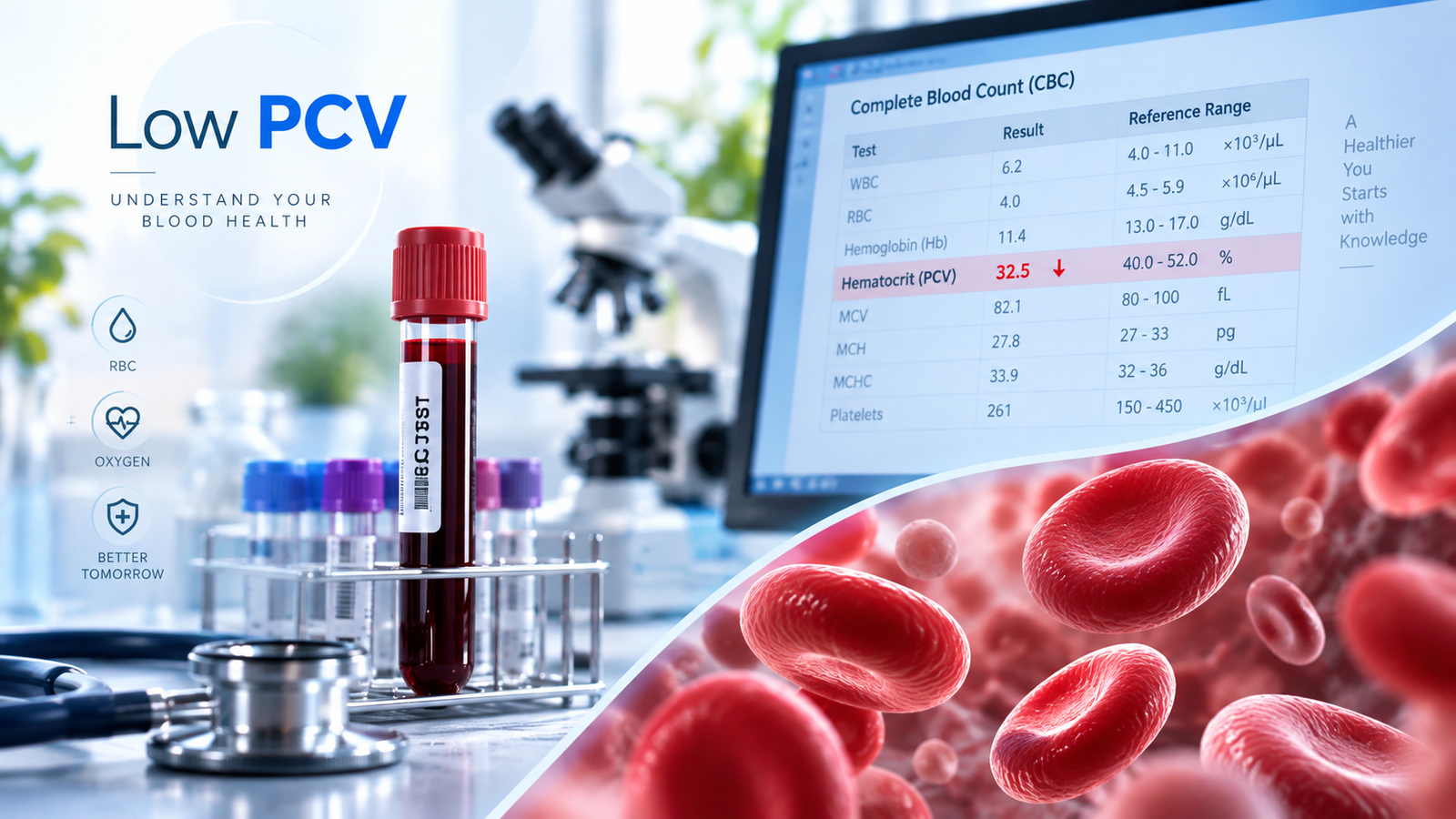 Low PCV in Blood Report: Causes, Symptoms, Treatment & Normal Levels