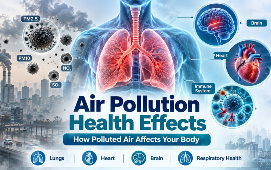 Air pollution health effects on lungs, heart, and brain